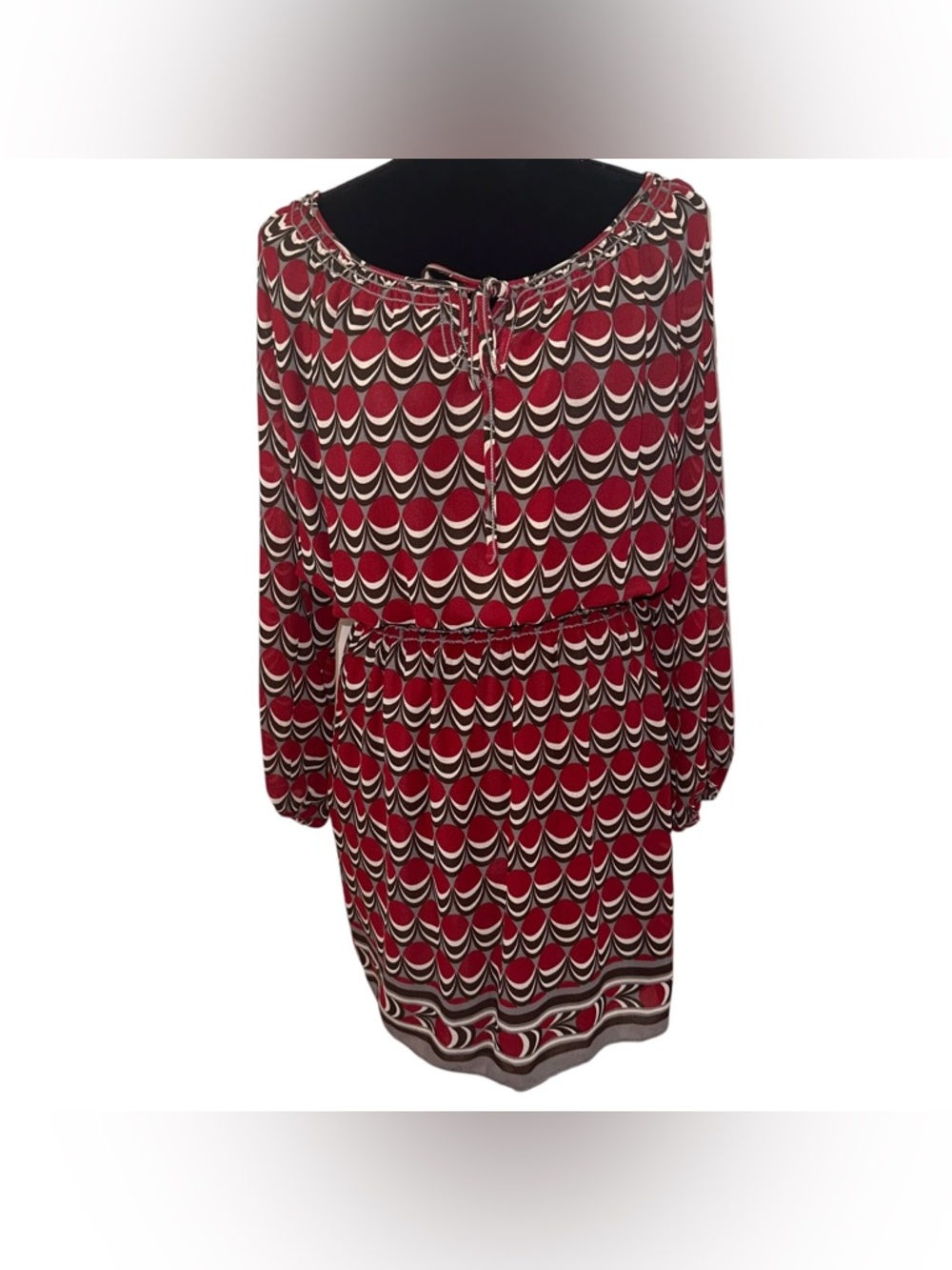 Sophie Max Red and Gray Printed Dress Size XL